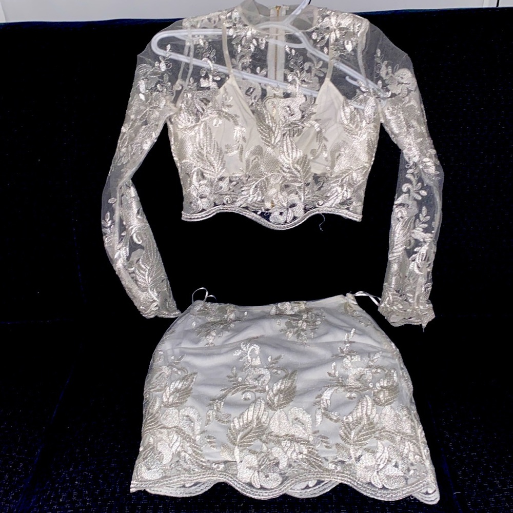 White Lace Two-Piece Set